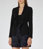 Reiss Sienna - Womens Drape-front Jacket In Black, Size 6
