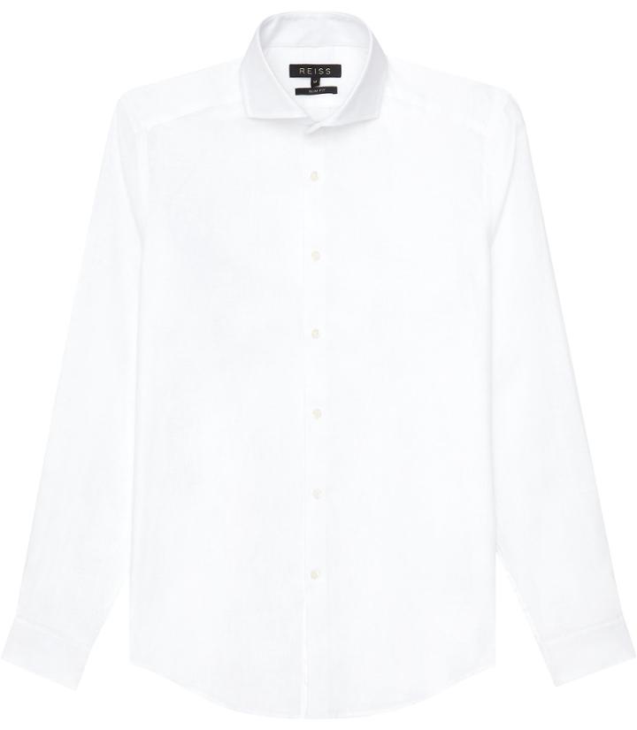 Reiss Perdie - Mens Linen Shirt In White, Size S