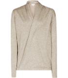 Reiss Ilyssa Metallic Wrap-front Top