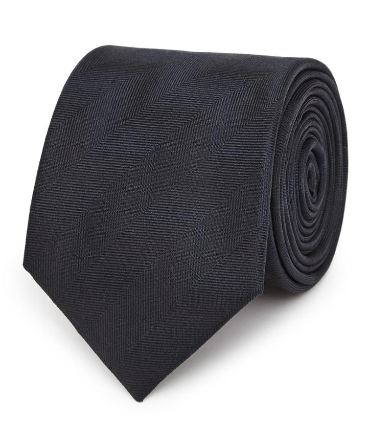 Reiss Larry - Mens Tonal Patterned Tie In Blue, Size One Size