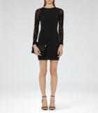 Reiss Bonny - Womens Burnout-detail Dress In Black, Size 4