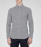 Reiss Silver - Mens Slim Houndstooth Shirt In Blue, Size S