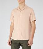 Reiss Lebrewski - Twill Cuban Collar Shirt In Pink, Mens, Size S
