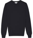 Reiss Hart - Mens Merino Crew Neck Jumper In Blue, Size Xs