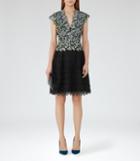 Reiss Idie - Lace And Embroidery Dress In Blue, Womens, Size 0