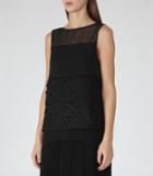Reiss Valentina - Womens Textured Evening Top In Black, Size 4