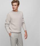 Reiss Heathfield - Textured Crew-neck Jumper In Brown, Mens, Size S