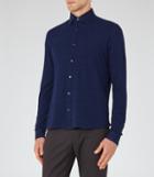 Reiss Donny - Pique Cotton Shirt In Blue, Mens, Size Xs
