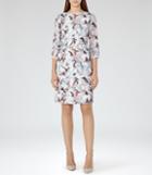 Reiss Marianne - Womens Blur Print Dress In Cream, Size 6