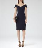 Reiss Haddi - Womens Off-the-shoulder Dress In Blue, Size 4