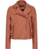 Reiss Sadie Textured Leather Biker Jacket