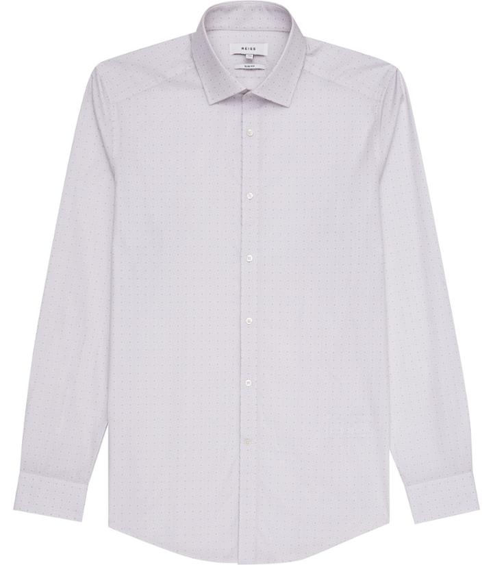 Reiss Whitehaven - Mens Geometric Print Shirt In White, Size Xs