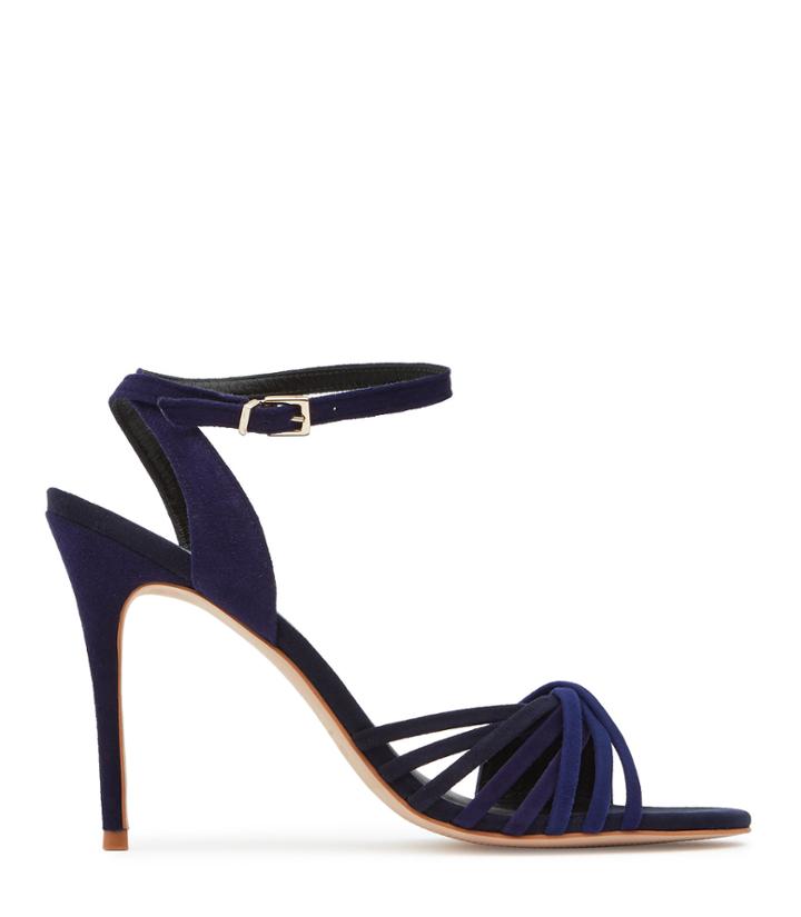 Reiss Billie - Womens Twist-front Sandals In Blue, Size 3