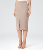 Reiss Karmel - Longline Pencil Skirt In Brown, Womens, Size 2