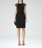 Reiss Rowane - Womens Sheer Sleeve Dress In Black, Size 4