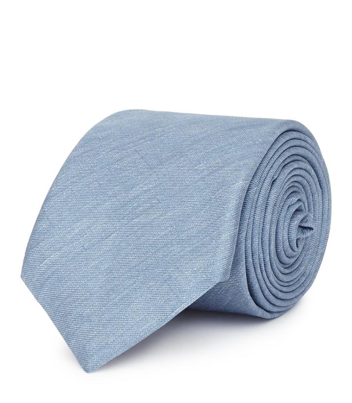 Reiss Torres - Mottled Weave Tie In Blue, Mens