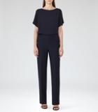 Reiss Granger - Open-shoulder Jumpsuit In Blue, Womens, Size 0
