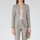 Reiss Webb Jacket - Womens Heritage-check Blazer In Black