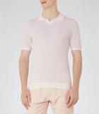 Reiss Thompson - Textured Polo Shirt In Pink, Mens, Size S