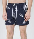 Reiss Islander - Mens Leaf Print Swim Shorts In Blue, Size M