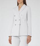 Reiss Hadyn Jacket - Womens Double-breasted Blazer In Grey, Size 4