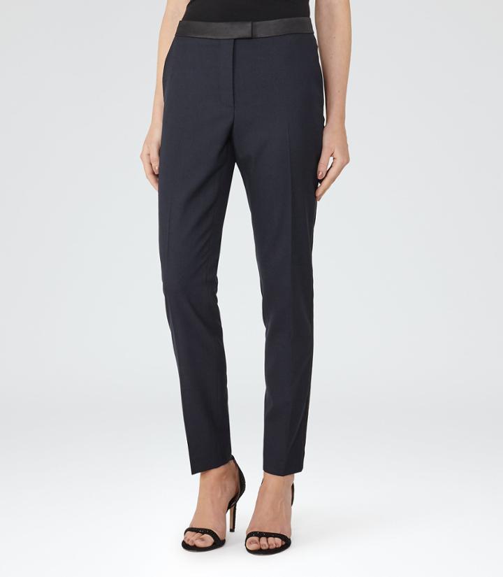 Reiss Rocco Trouser - Womens Satin-lapel Tuxedo Trousers In Black, Size 4