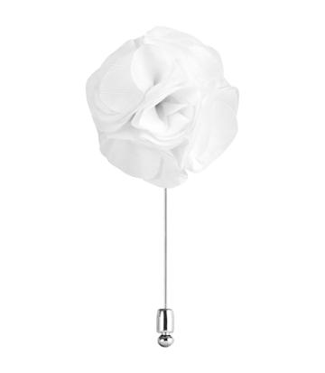 Reiss Piani - Flower Dress Pin In White, Mens