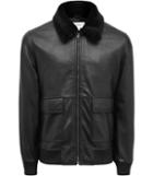 Reiss River - Mens Faux Fur Collar Jacket In Black, Size Xs