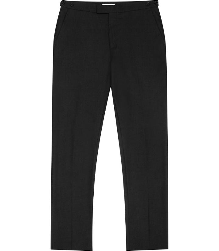Reiss Knapp T - Mens Wool Tailored Trousers In Black, Size 28