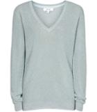 Reiss Estee - Womens Metallic V-neck Jumper In Green, Size Xs