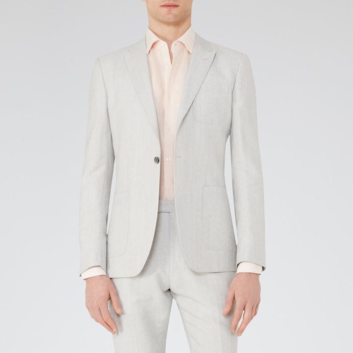 Reiss Perdu - Mens Slim Linen Shirt In Red