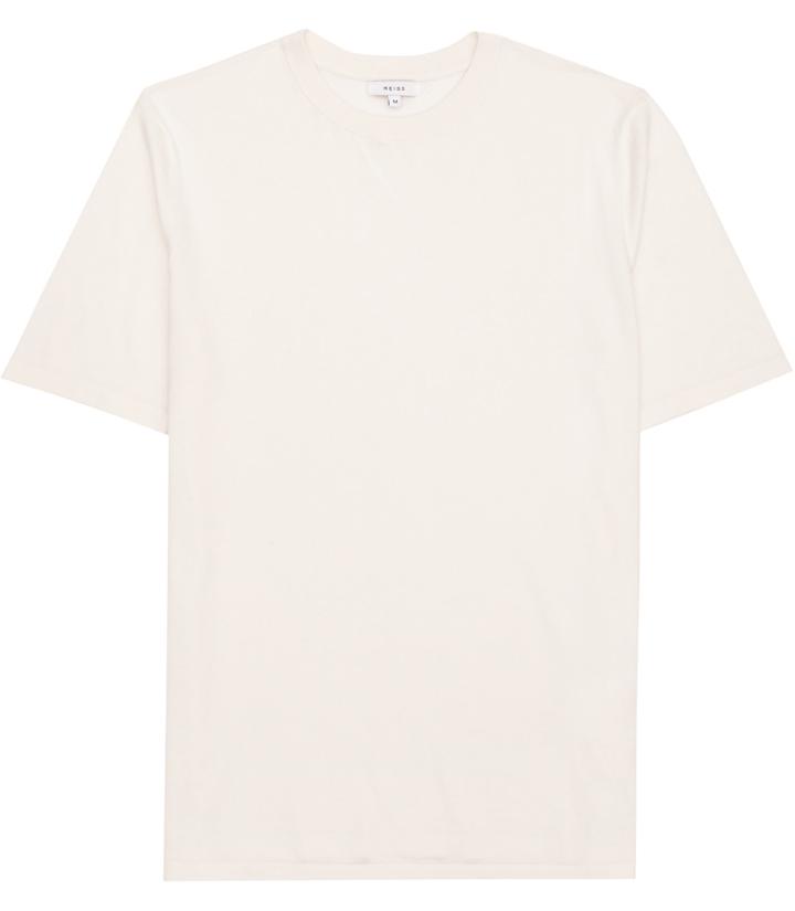 Reiss Princeton - Mens Silk Blend T-shirt In White, Size S