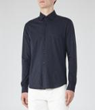 Reiss Hilson - Mens Jersey Cotton Shirt In Blue, Size Xs