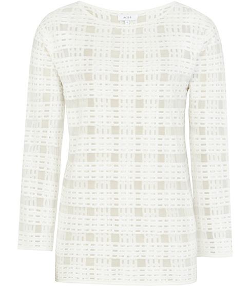 Reiss Burton Check-stitch Top