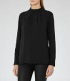 Reiss Aleka - High-neck Top In Black, Womens, Size 0