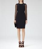 Reiss Robbi - Womens Mesh-panel Cocktail Dress In Blue, Size 4