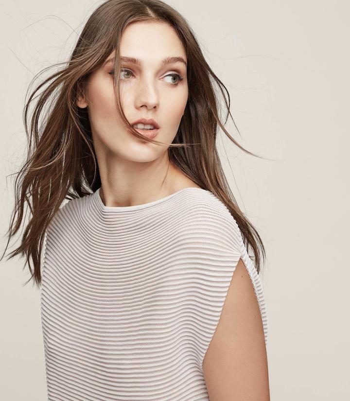 Reiss Lucinda - Rib-knit Sleeveless Jumper In White, Womens, Size S