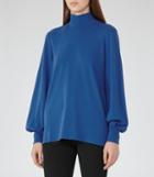 Reiss Pippa - Batwing Roll-neck Jumper In Blue, Womens, Size Xs