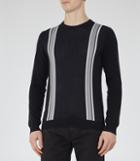 Reiss Will - Mens Stripe Crew-neck Jumper In Blue, Size Xs