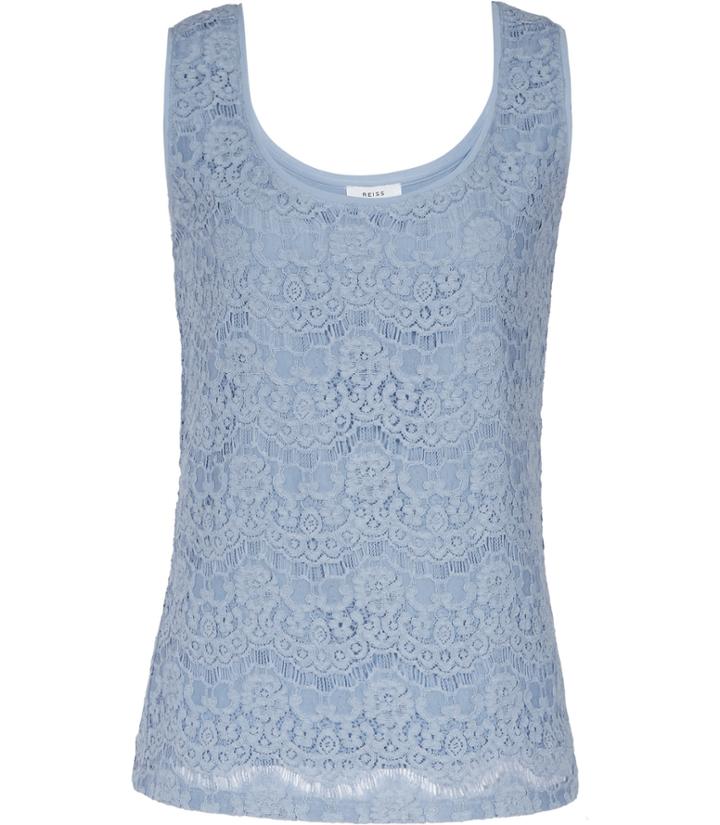 Reiss Joselyn - Womens Lace Tank Top In Blue, Size Xs