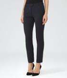 Reiss Joanne - Cropped Tailored Trousers In Blue, Womens, Size 0