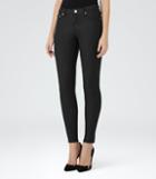 Reiss Stevie Coated - Coated Skinny Jeans In Black, Womens, Size 24