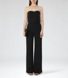 Reiss Shanta - Strapless Wide-leg Jumpsuit In Black, Womens, Size 0