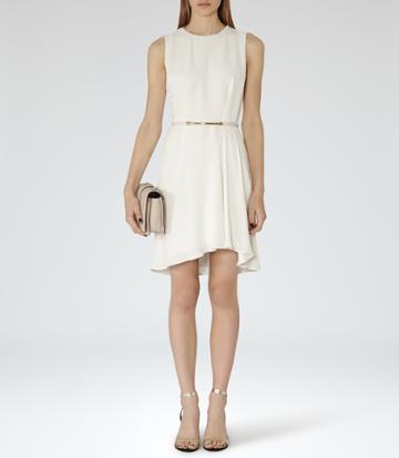 Reiss Rodia - Womens Fit And Flare Dress In White, Size 4