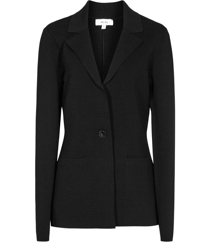 Reiss Maya - Womens Knitted Blazer In Black, Size Xs