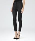 Reiss Carlotta - Womens Jacquard Trousers In Black, Size 4