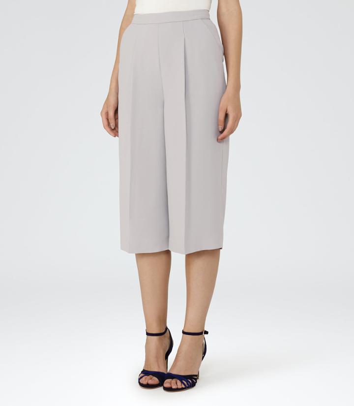 Reiss Cally - Womens Wide-leg Culottes In Grey, Size 6