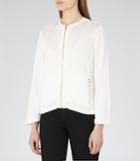 Reiss Mildred - Zip-front Cardigan In White, Womens, Size S