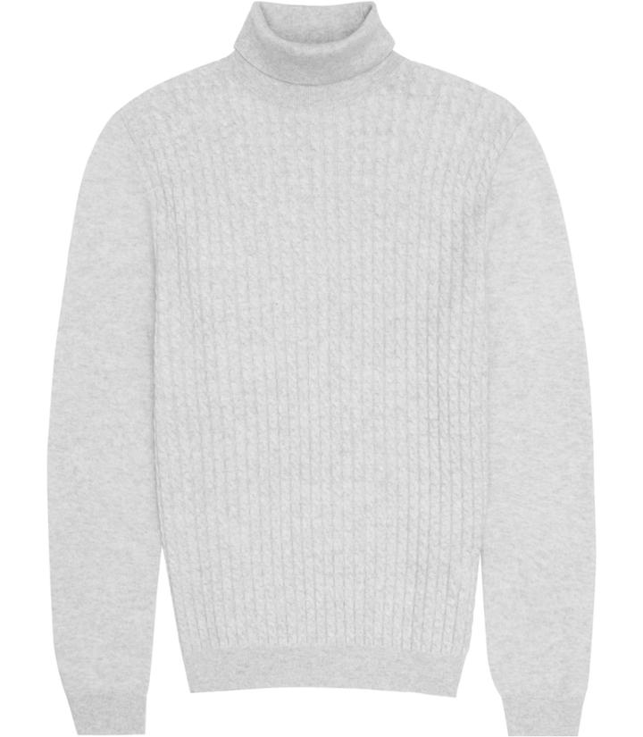 Reiss Colmar - Mens Cable Rollneck Jumper In Grey, Size Xs