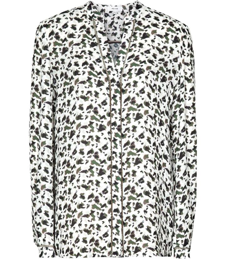 Reiss Belva - Womens Printed Blouse In Cream, Size 4